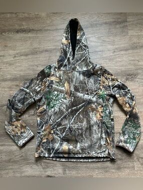 Kids Camo Hooded Jacket - Realtree-Style Green & Brown 8/10